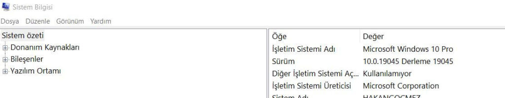 Windows Kaç Olduğu Nasıl Anlaşılır için yöntem 2 sonucunda karşınıza çıkacak ekran