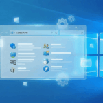 Denetim Masası Nasıl Açılır konusunu anlatan, arkada Windows logosu ve Denetim masası sembollerini içeren görsel