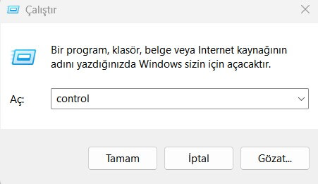 Denetim Masası Nasıl Açılır? 2. Yöntem