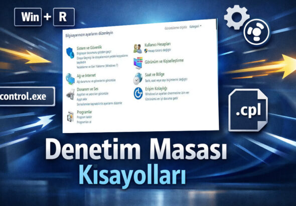 Denetim Masası kısayolları Windows 10 ve Windows 11