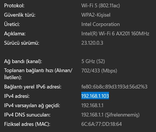 Ağ bilgilerinden Bilgisayar IP Adresi Nasıl Bulunur?
