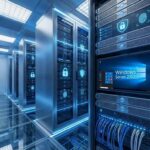 Windows Server 2022 kurulu bir sunucu odası