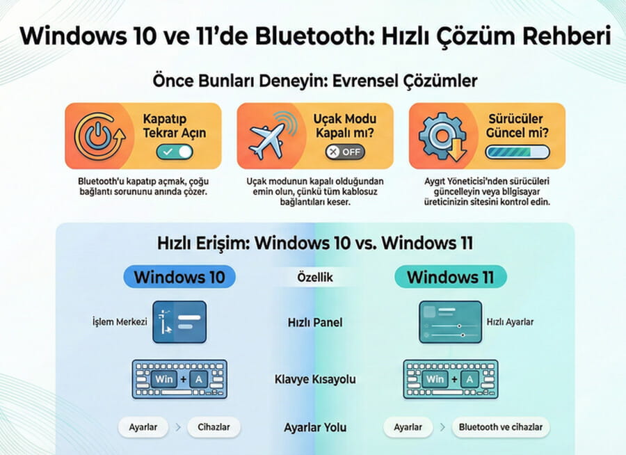 Windows 10 ve Windows 11'de Bluetooth ayarları