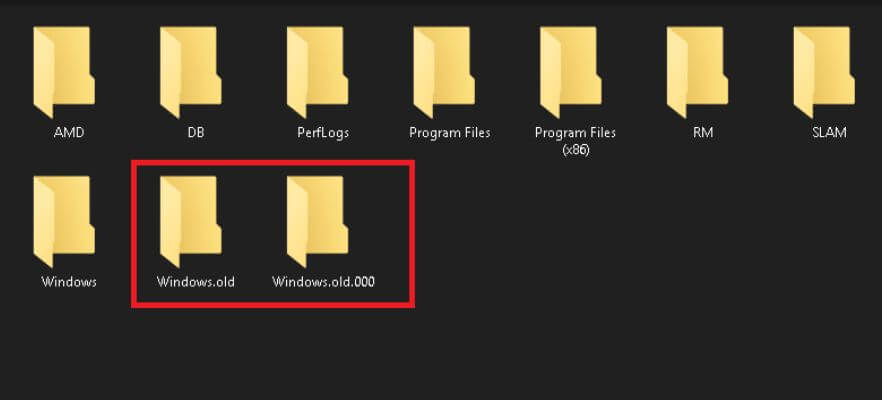C sürücüsünde yer alan Windows.old ve Windows.old.000 klasörleri