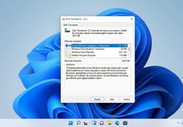 Windows 11 Disk Temizleme aracında Windows.old silme seçeneği ve disk alanı açma